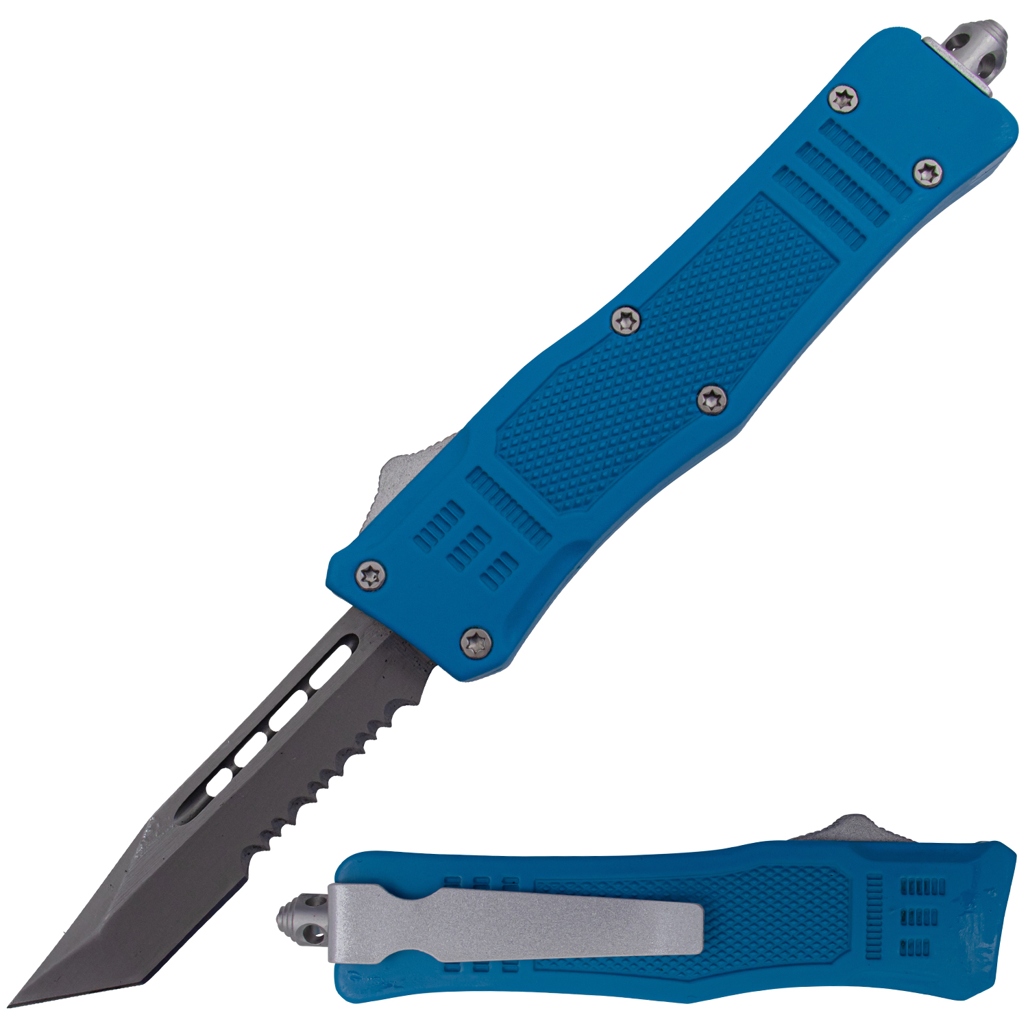  Covert OPS USA OTF Automatic Knife 7 Inch Overall Tanto Blue