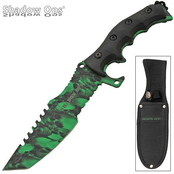 11 inch shadow ops military combat knife green