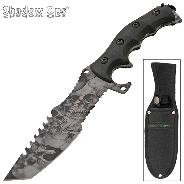 11 inch Shadow Ops Military Combat Knife - Grey CLD221