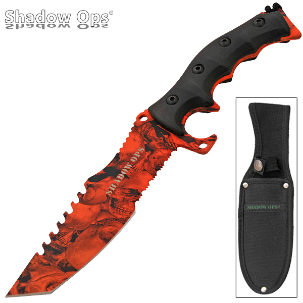 11 inch Shadow Ops Military Combat Knife - Red CLD220