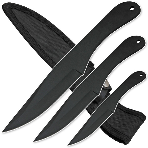3 Piece Throwing Knife Set, Black