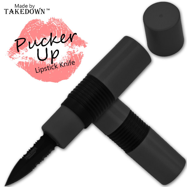 4.5 Inch Pucker-Up Lipstick Knife (Black) G-307-BK