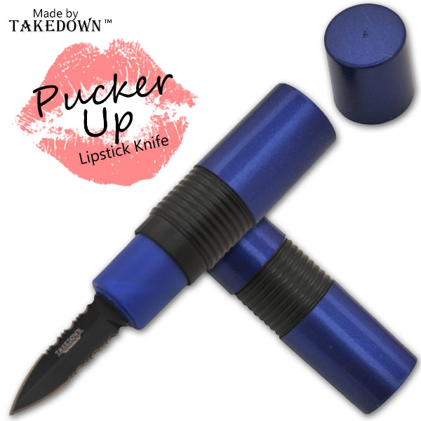 4.5 Inch Pucker-Up Lipstick Knife (Blue) G-307-BL