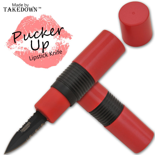 4.5 Inch Pucker-Up Lipstick Knife (Red) G-307-RD