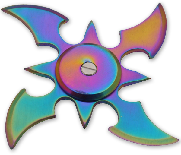 4 Blade Weighted Throwing Star -Rainbow FB0013-RB