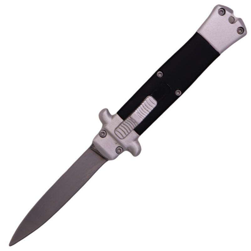 5 Inch Mini OTF Stiletto Switchblade (Black)
