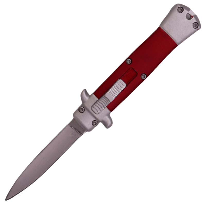 5 Inch Mini OTF Stiletto Switchblade (Red)