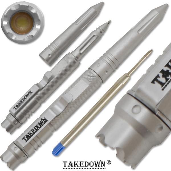 6 Inch Tactical Pen, Shiny Silver Finish