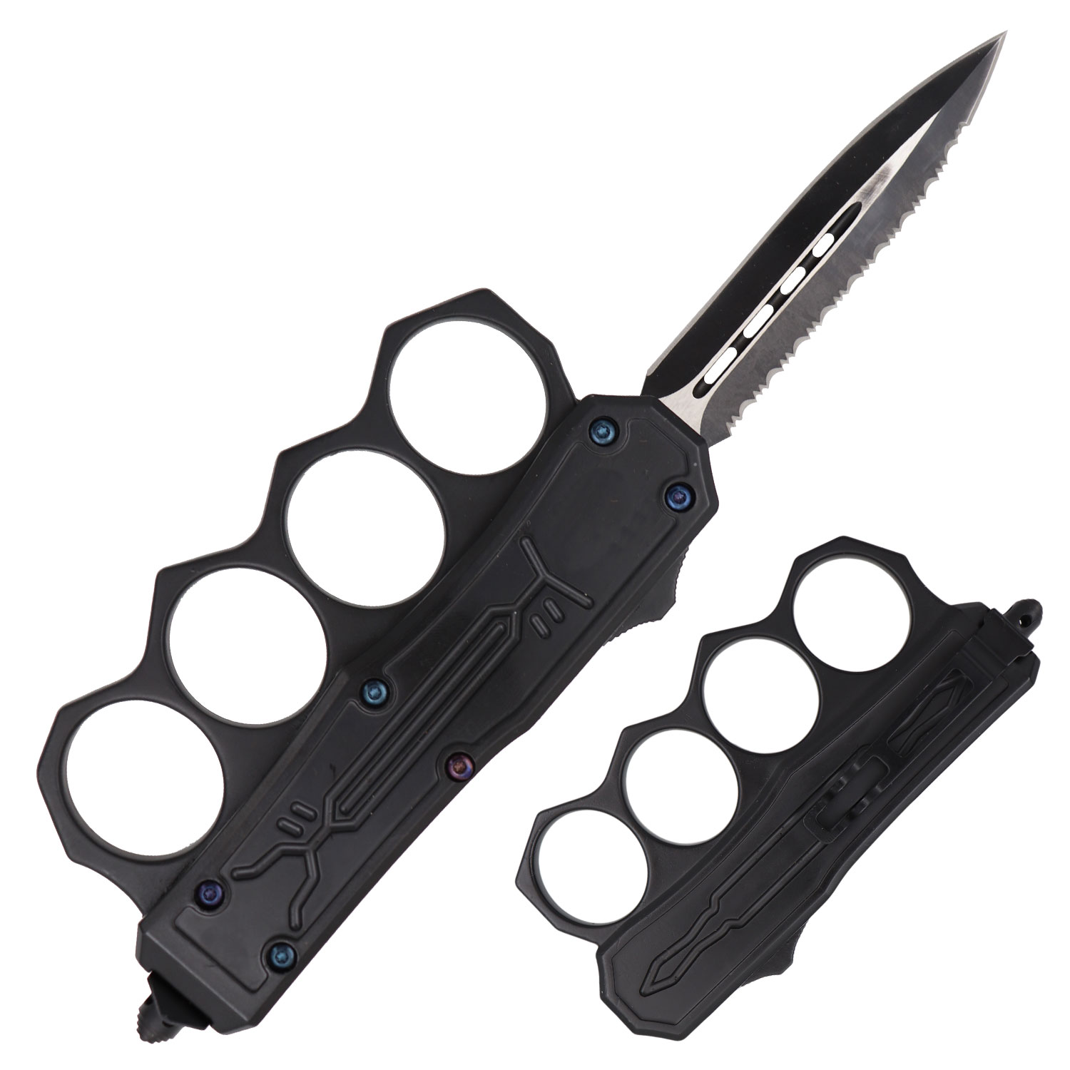 9.25 Inch Tactical Trench Knife Double Edged Serrated