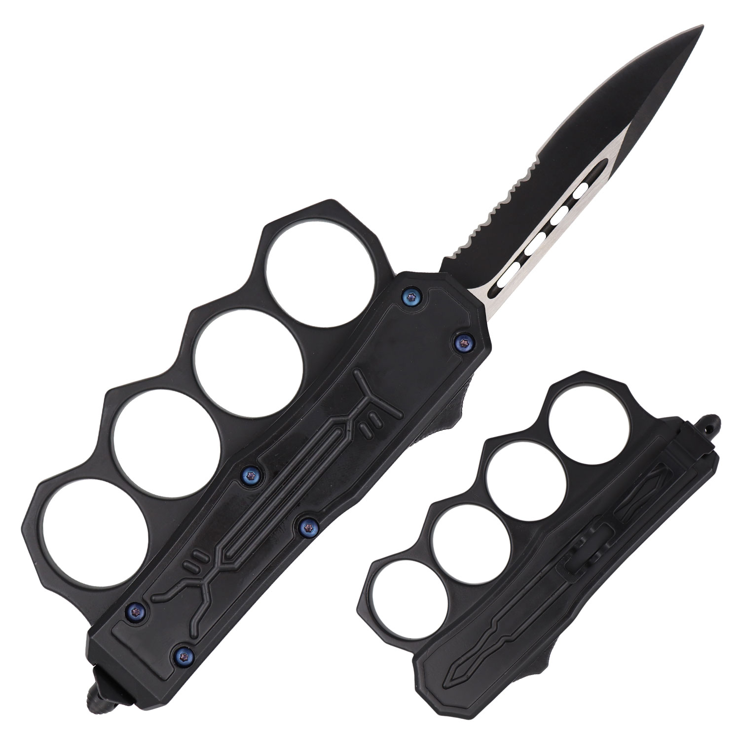9.25 Inch Tactical Trench Knife Drop Point Serrated