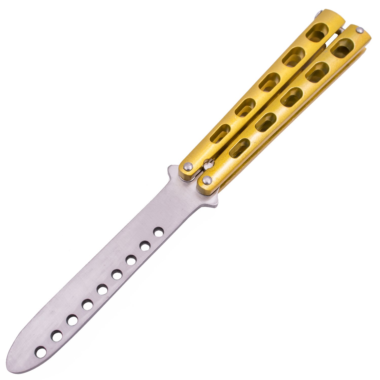 Tiger USA Butterfly Training Knife 440 Stainless 8.85 Inch   Gold Picture 1