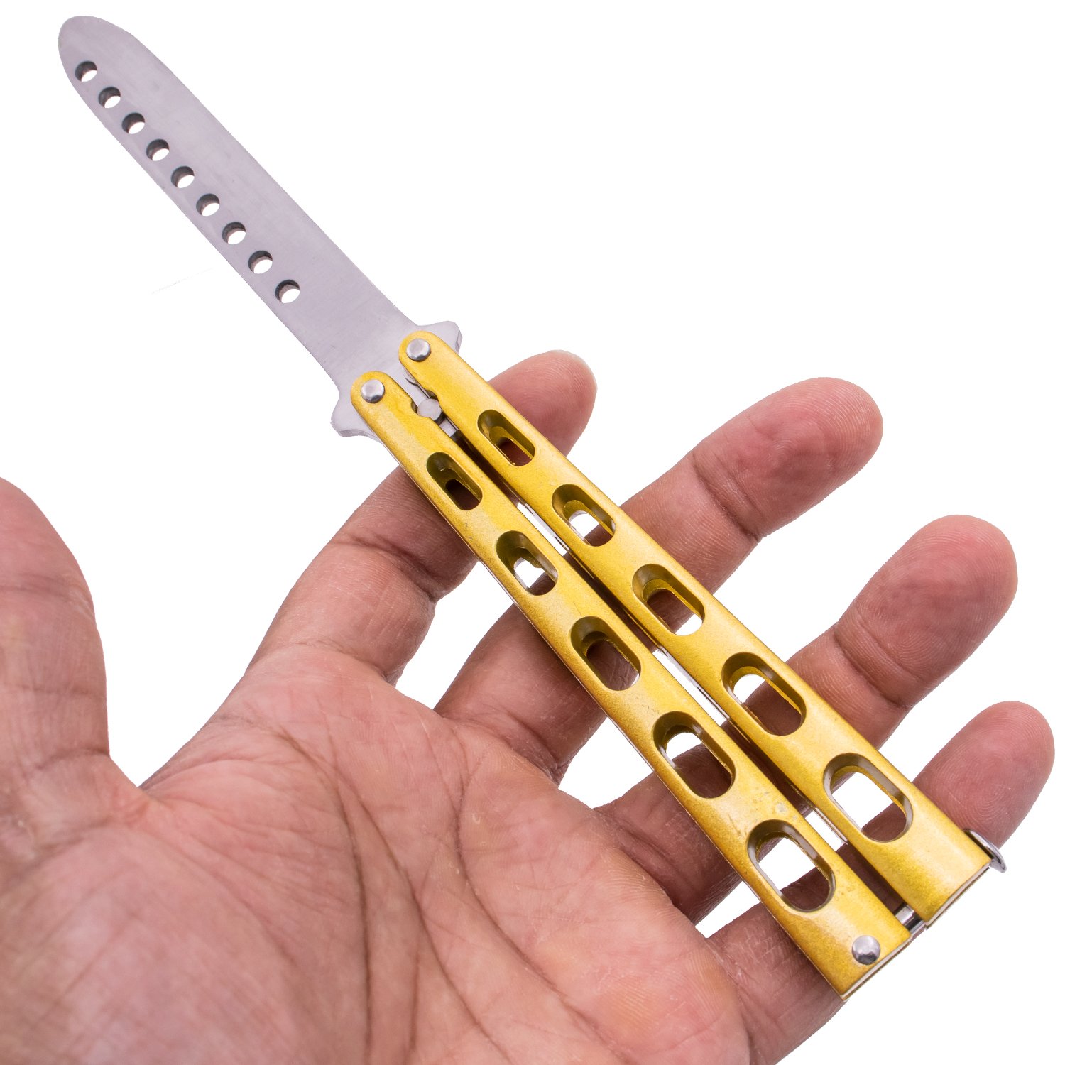 Tiger USA Butterfly Training Knife 440 Stainless 8.85 Inch   Gold Picture 2