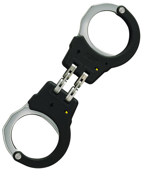 Hinged Handcuffs, Aluminum, Black ASP56113