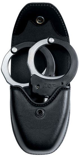 Handcuff Case, Chain, Double Closed Top, Black, Plain ASP56160