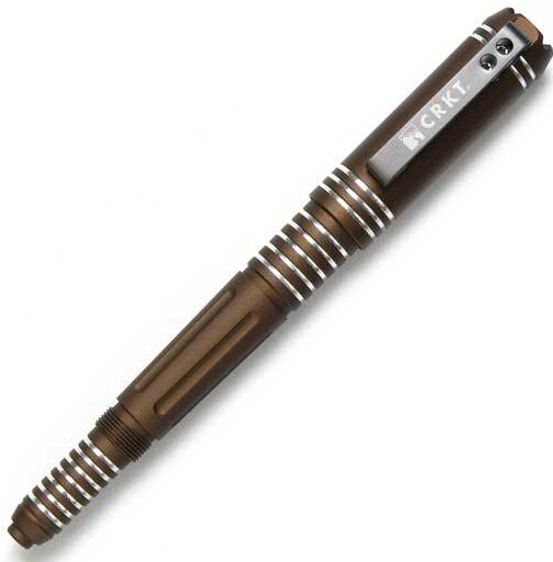 Elishewitz Tao Pen, Brown w/Bright Grooves, Aluminum CRTPENABS