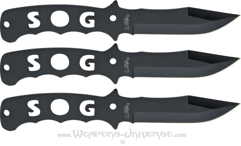 SOG Fusion Throwing Knives, Triple Set