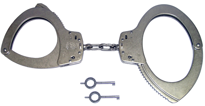 Model 110 Large Size Chain-Linked Handcuffs, Nickle, SWC110N