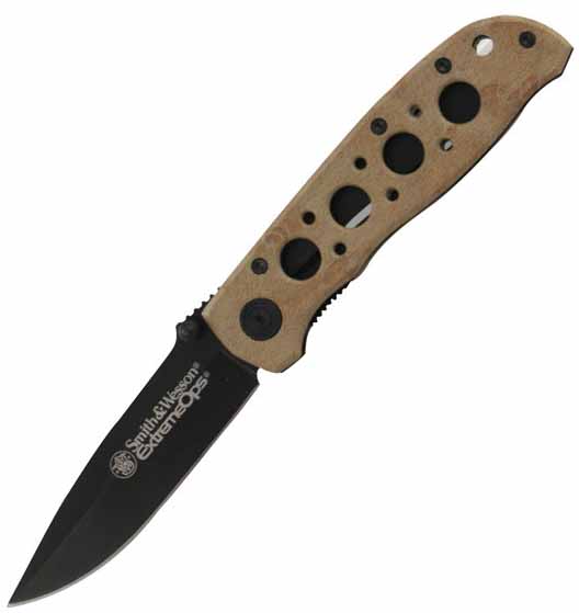 Extreme Ops,Holes, Desert Tan Handle, Black Blade, Combo, SWCK5TBSD