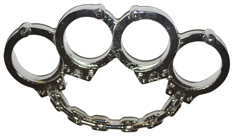 Handcuffs Brass Knuckles, Chrome