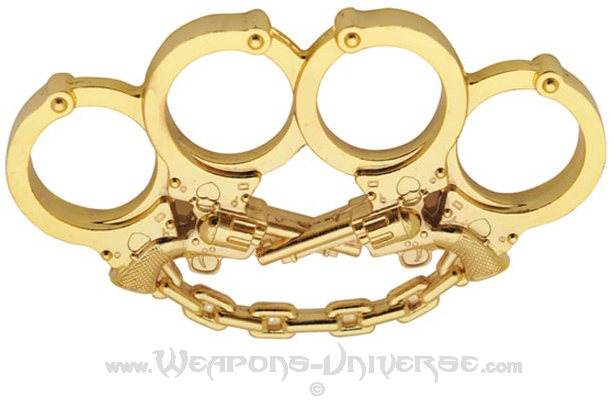 Handcuffs, Guns Brass Knuckles, Gold