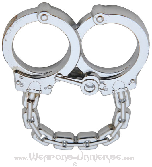 Two Finger Handcuffs Knuckle, Chrome