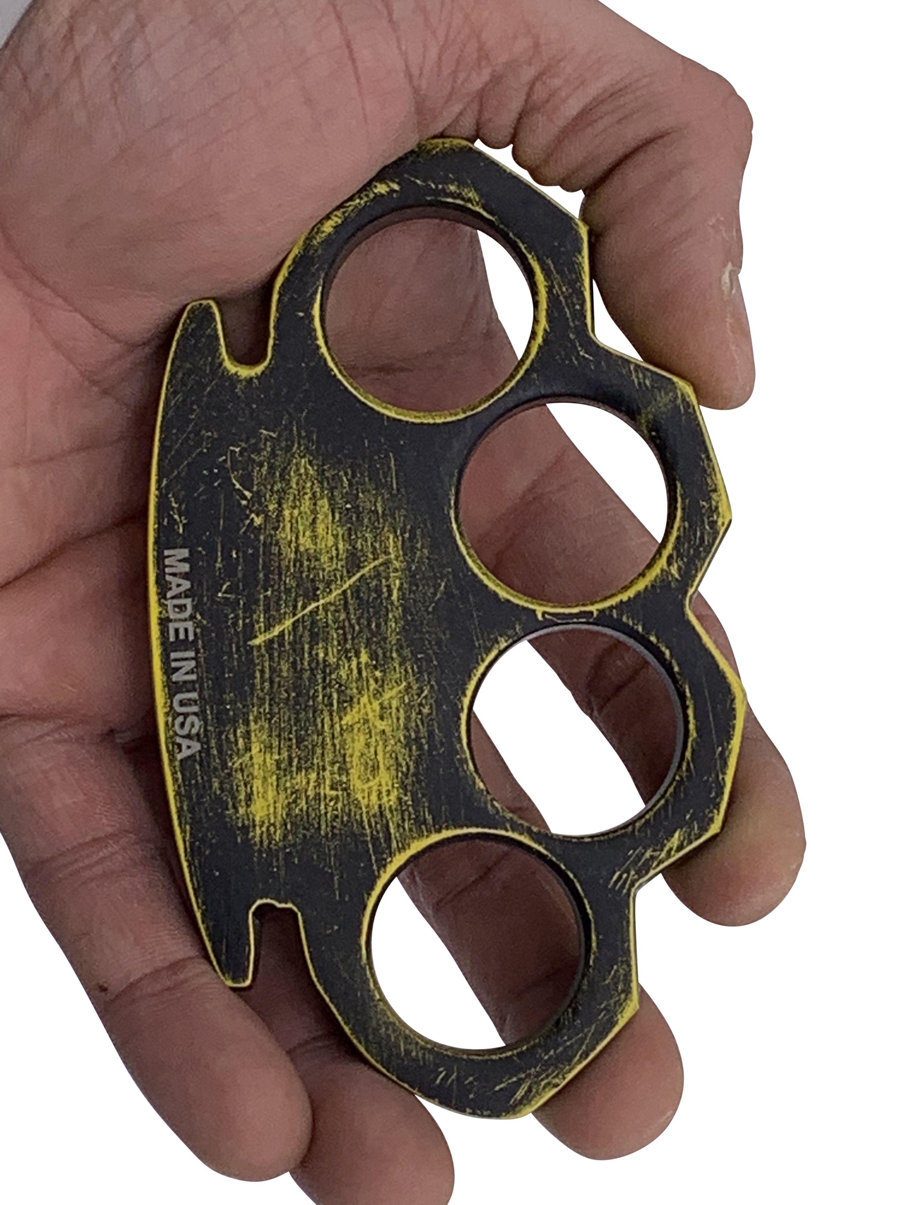 CI 300 P YL BK 1 Cerakote Made in USA Brass Knuckles Black and Yellow
