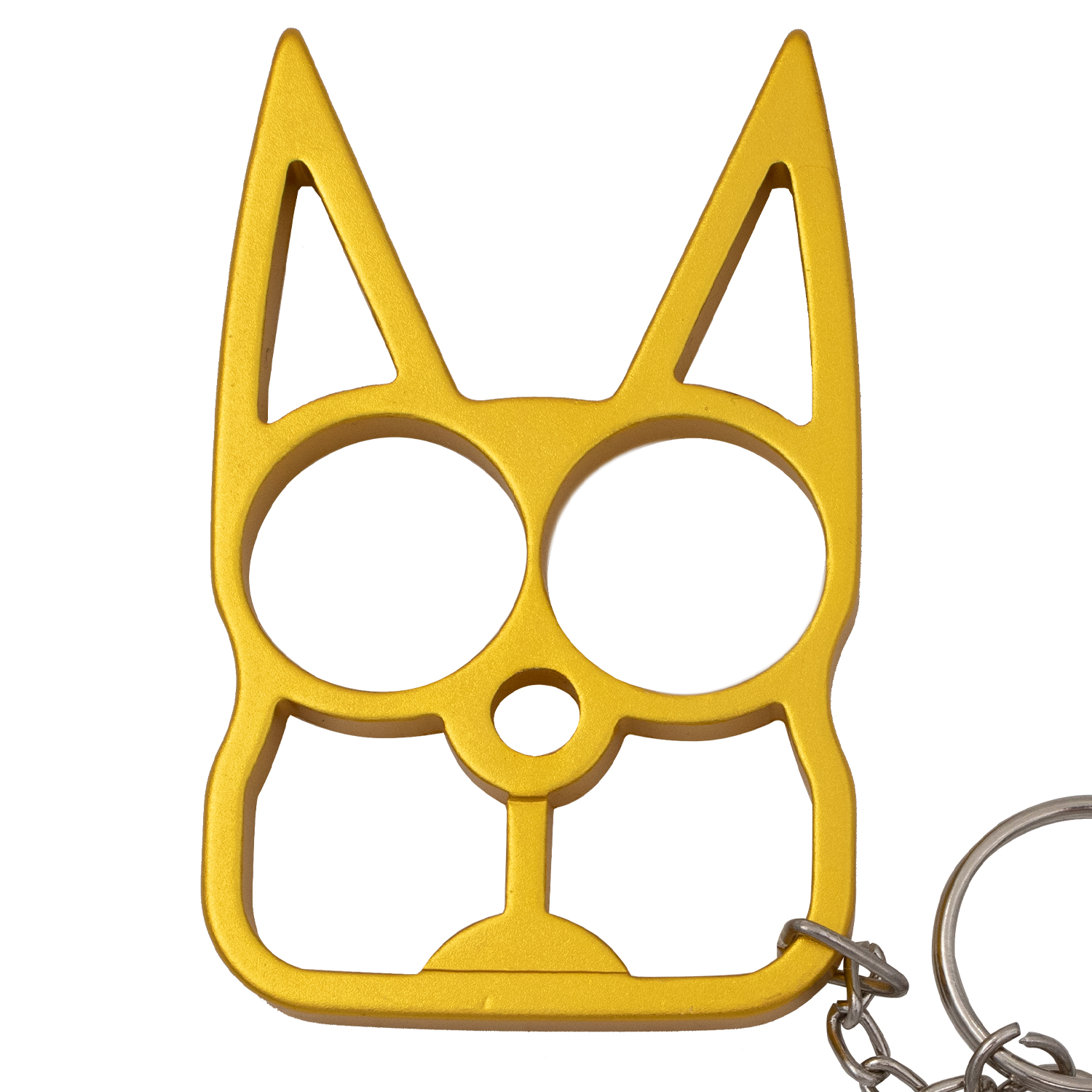 Cat Public Safety Keychain Metallic Gold