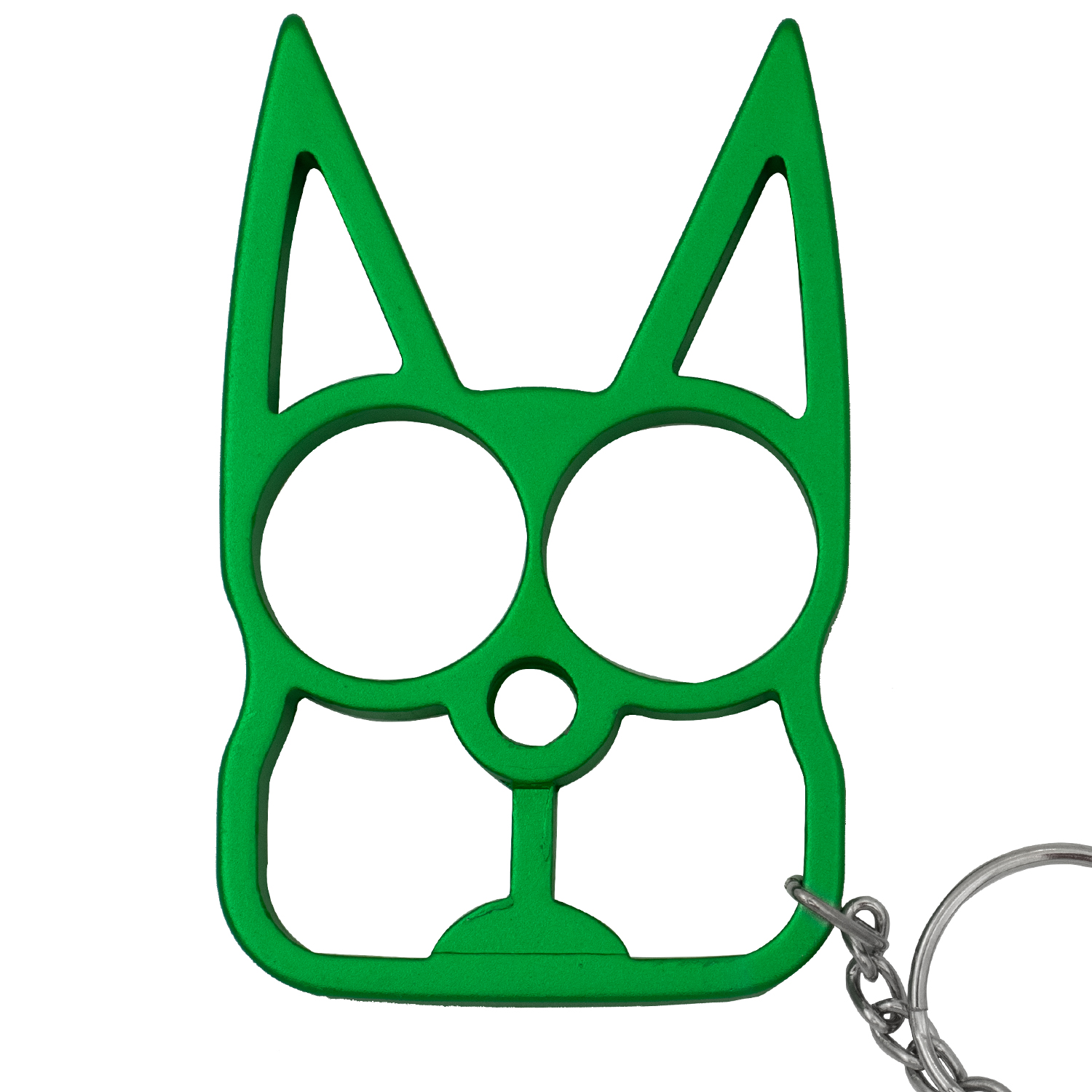 Cat Public Safety Keychain Green