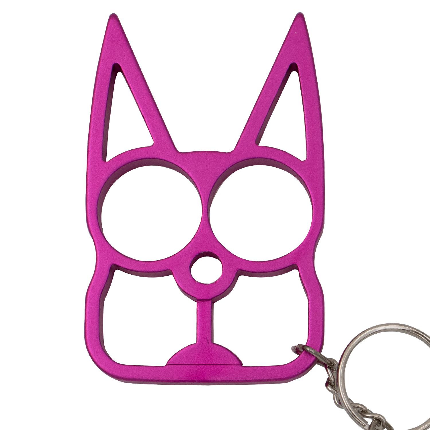 Cat Public Safety Keychain Metallic Pink