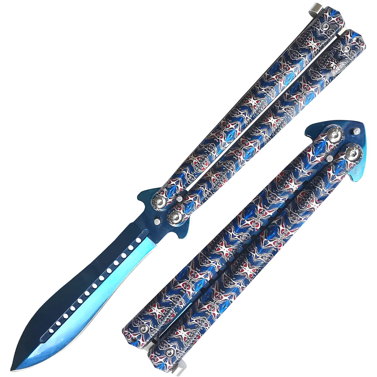 Captain Blue Surgical Steel Heavy Duty Butterfly Balisong