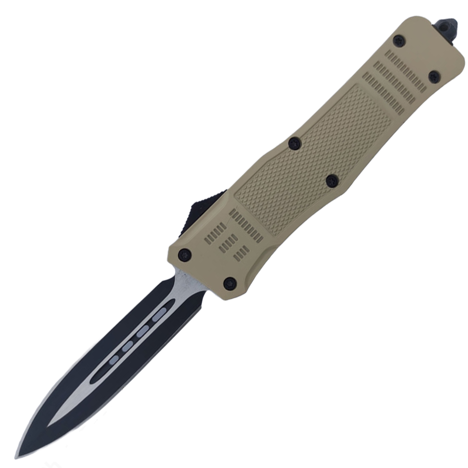 Covert OPS USA OTF Automatic Knife 9 inch Beige D2 Steel Blade DEdge