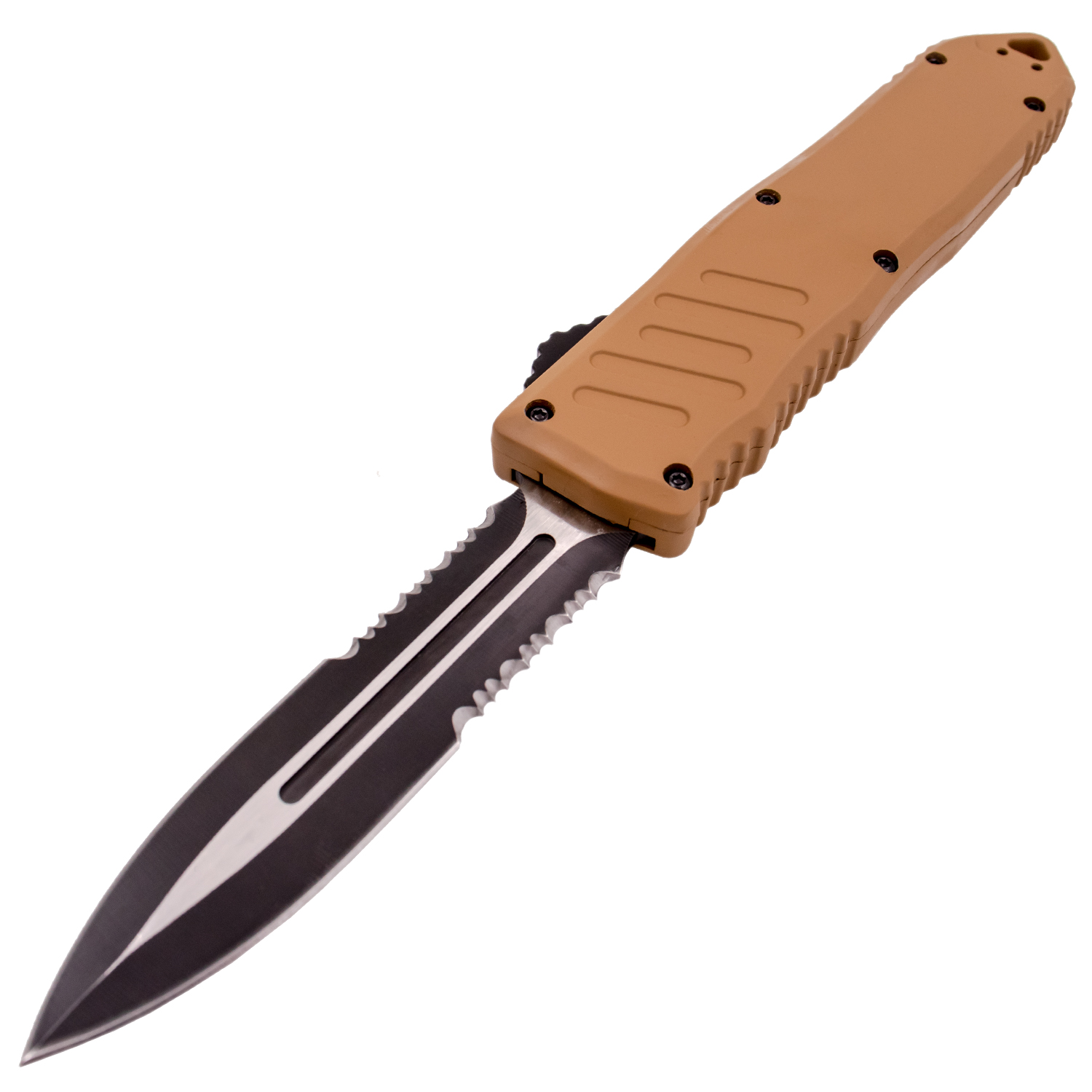 Covert OPS USA OTF Automatic Knife 9 inch Overall D2 Steel Blade Tan