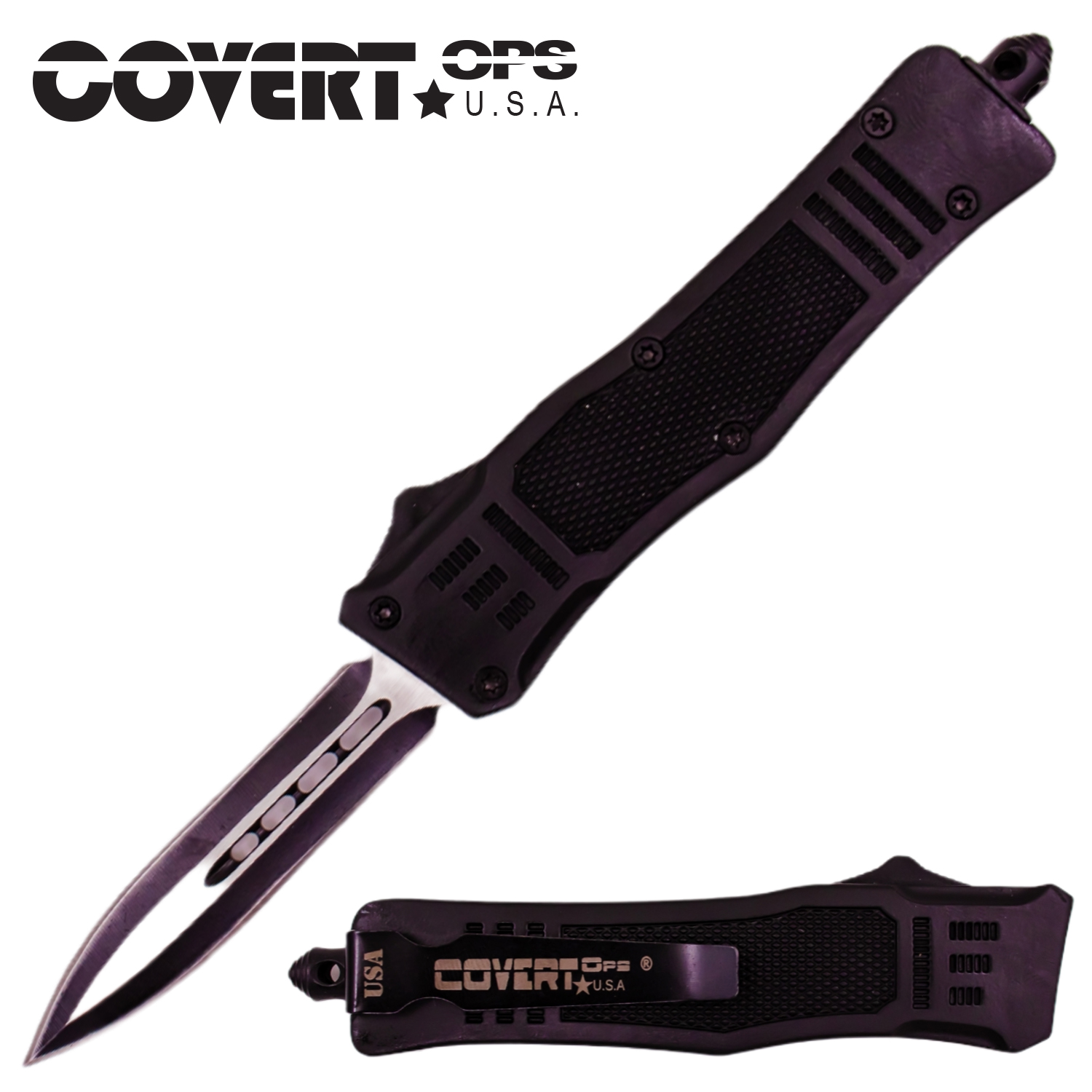 Covert Ops Automatic OTF 7 Inch Auto DEdge Blade with Case