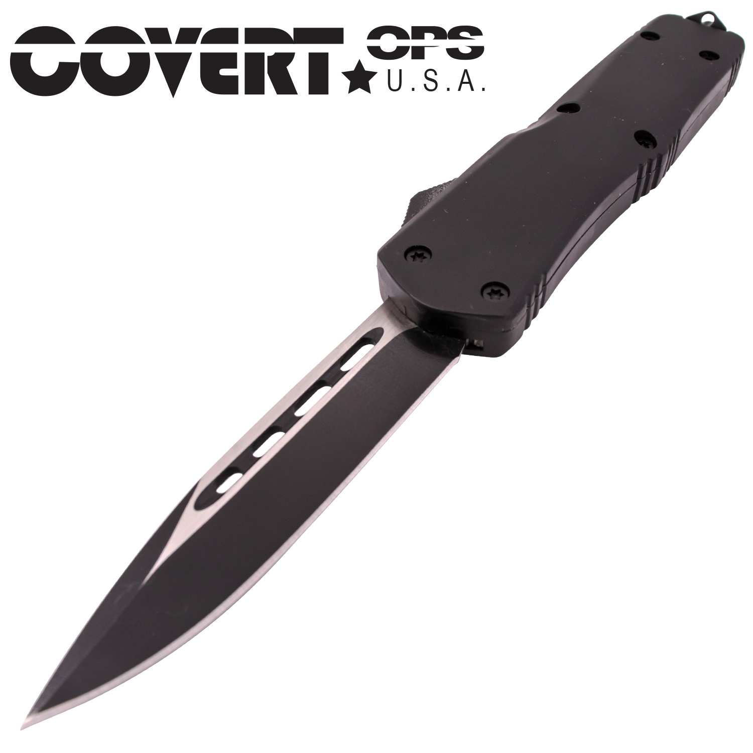 Covert Ops Automatic OTF 9 Inch Drop Point Plain Blade