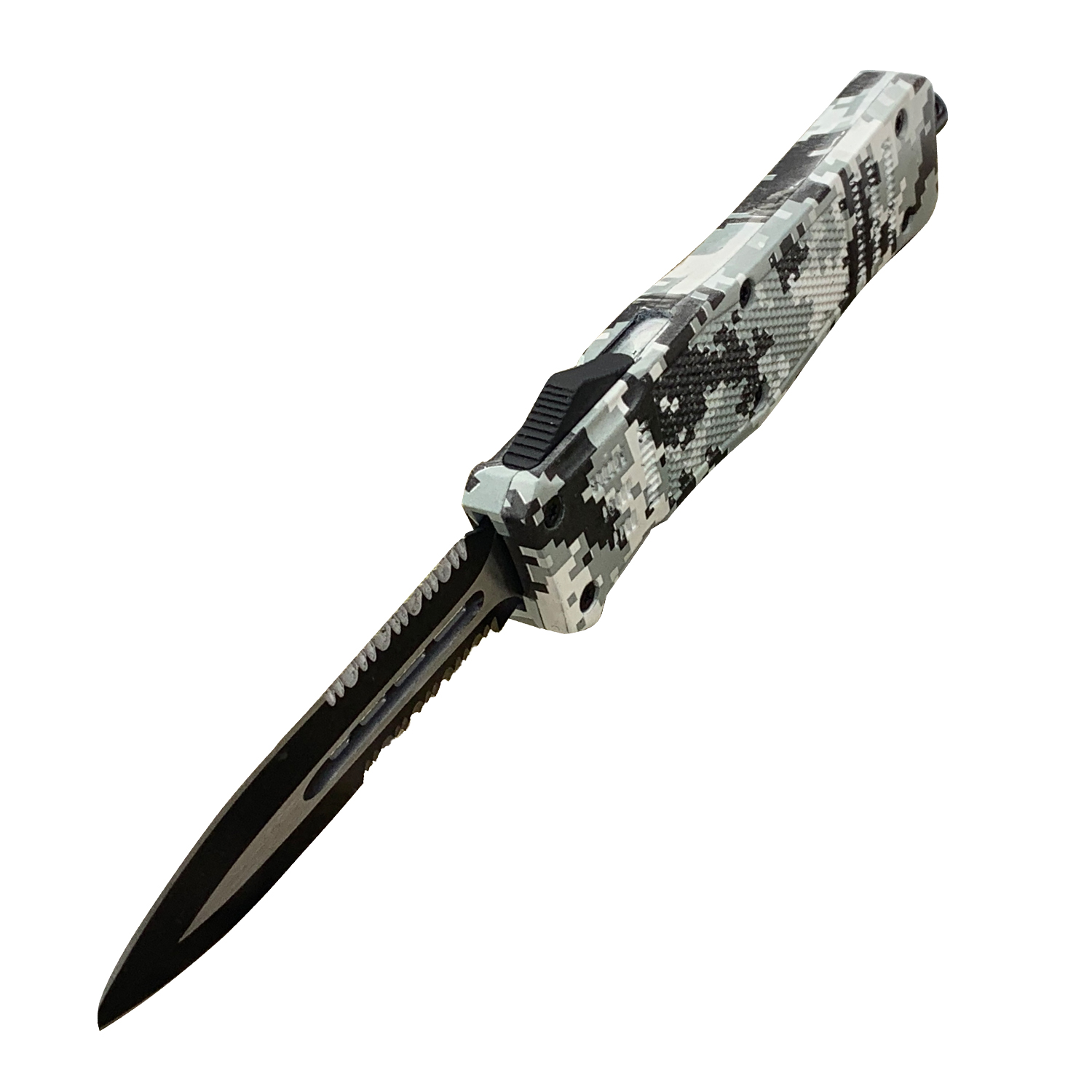 Covert Ops OTF Automatic Knife Snow Camo Double Edge Large