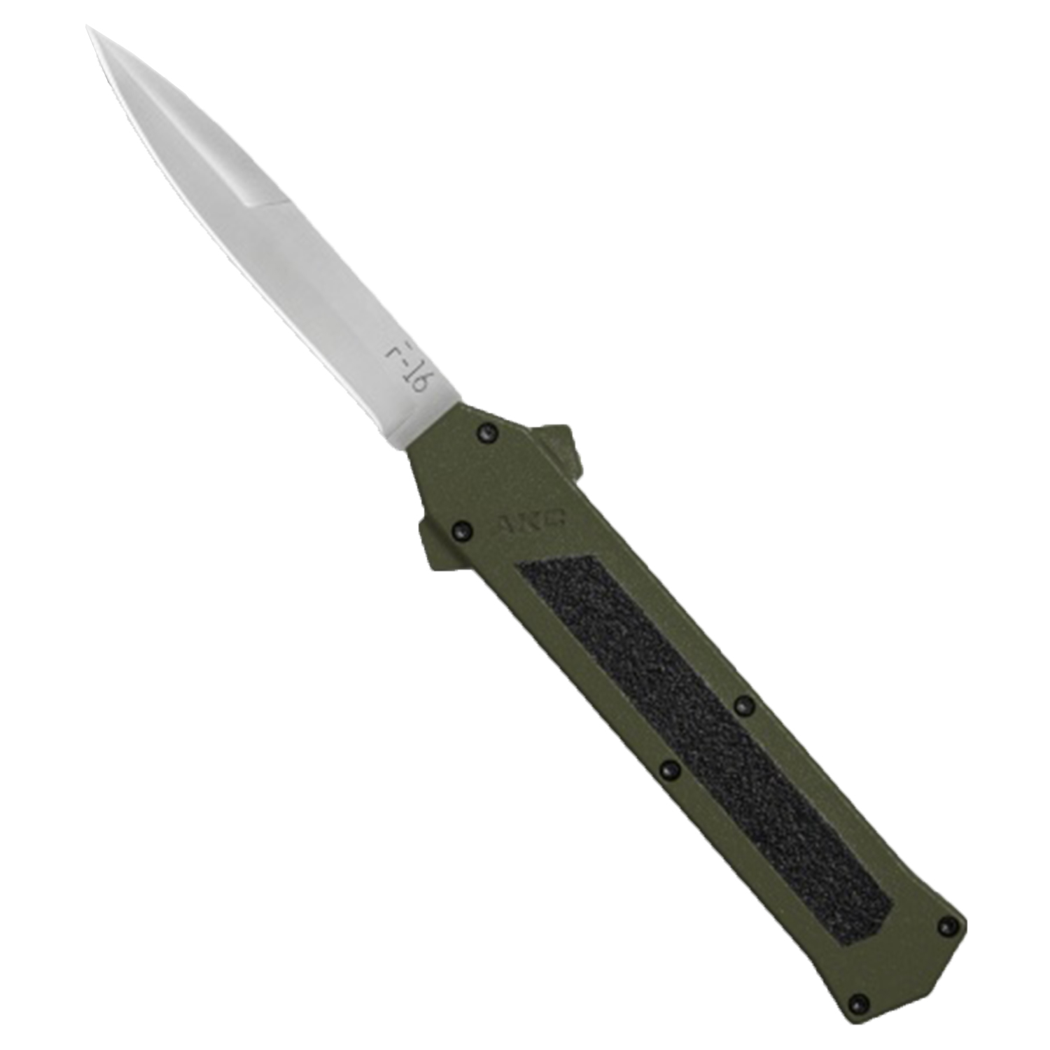 F16 Dark Green Textured Handle Bayonet OTF Automatic Knife