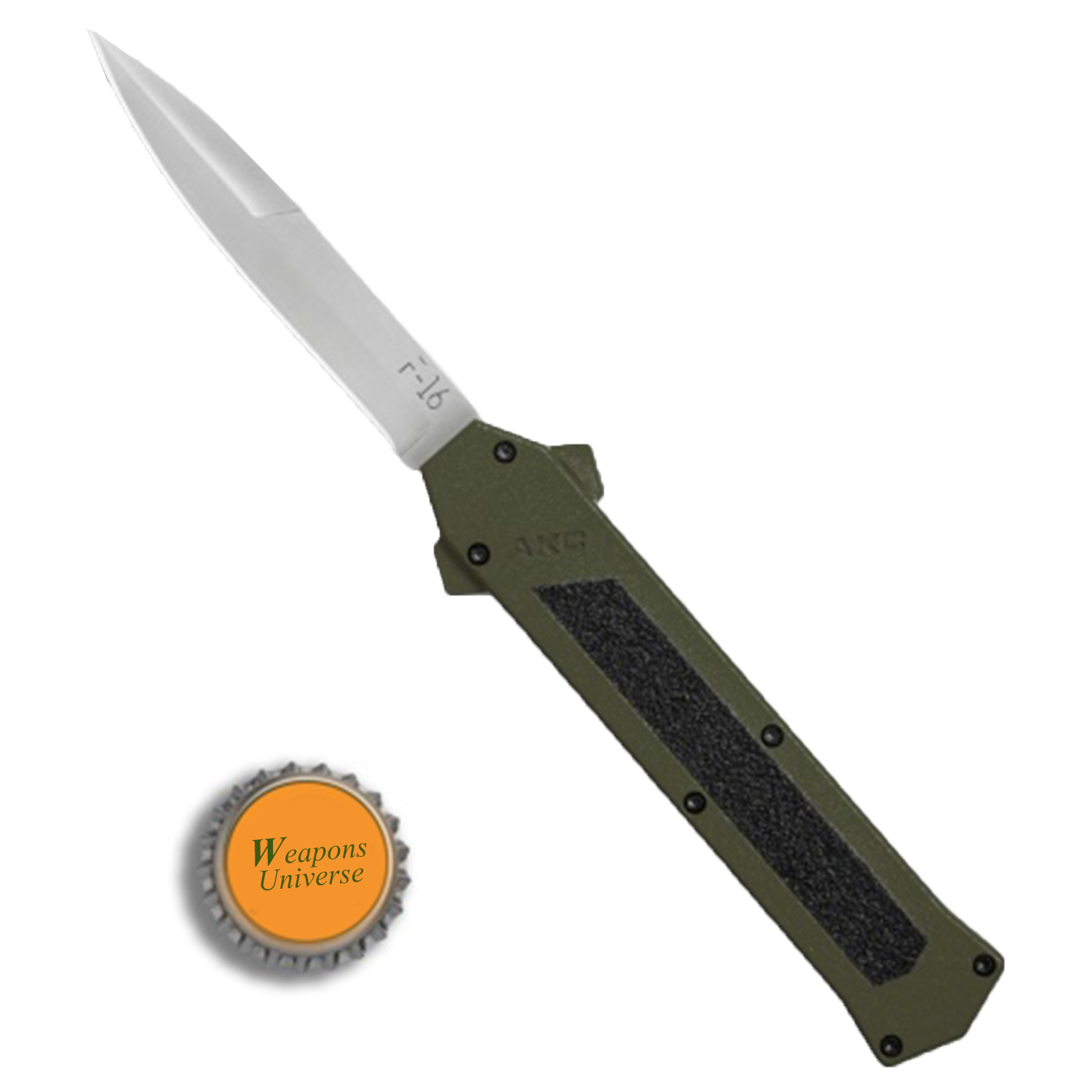 F16 Textured Handle Dark Green Bayonet OTF Automatic Knife