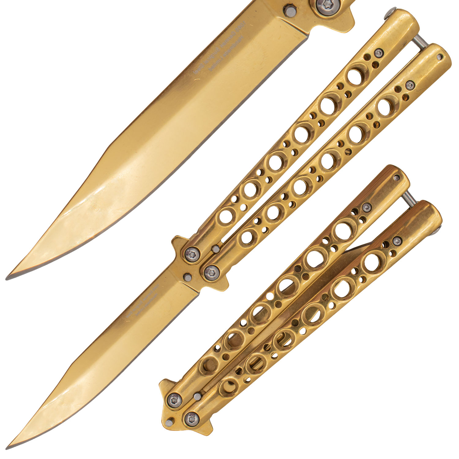 Gold and Bold Butterfly Balisong Knife