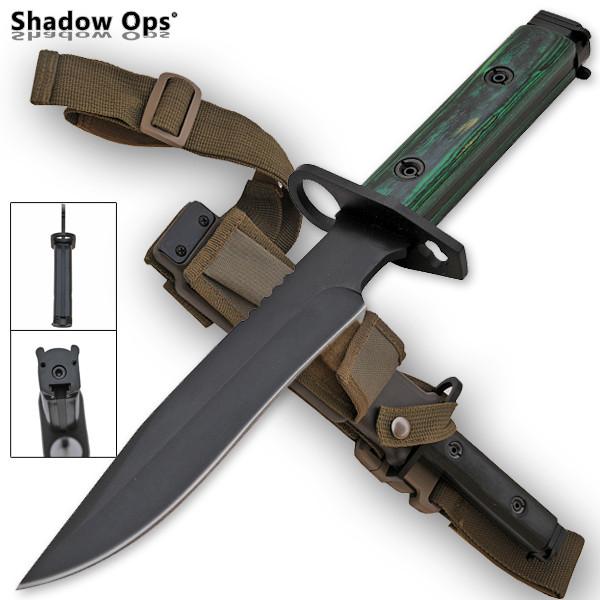 Heavy Duty Shadow Ops Bayonet Green Handle