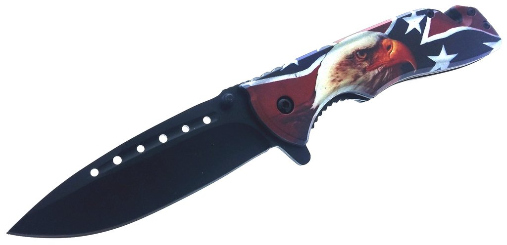 American Pride Confederate Flag and Eagle Spring Assisted Folding Knife