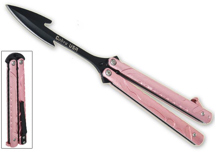 8.75 Inch "Spear-Point" Cobra-USA Folding Knife-Pink, A-1-PK