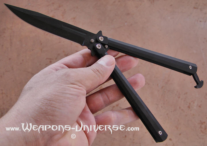 Matte Black Butterfly Knife, Midnight Extreme