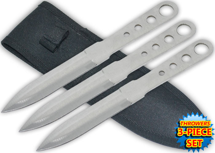 8 Inch Tiger Throwing Knives W/Case-Silver, TK-22-SL