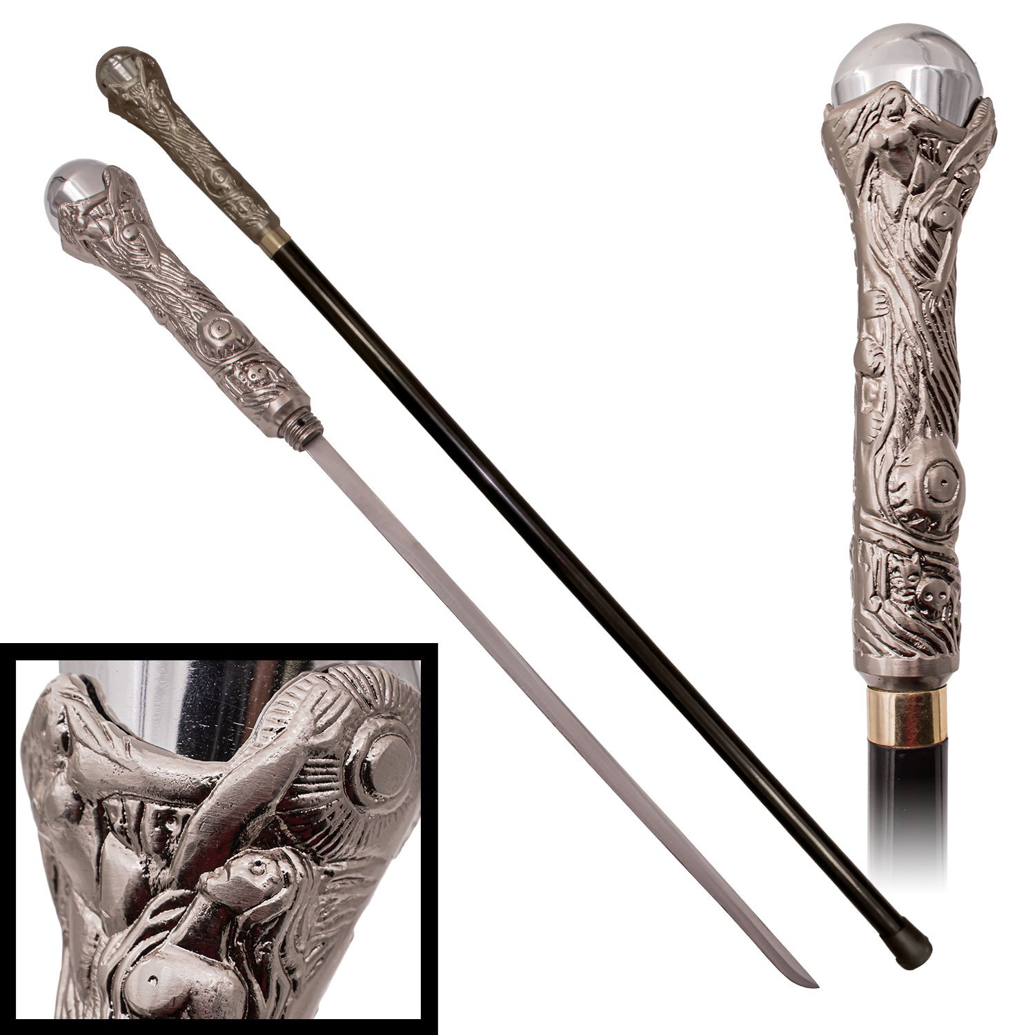 Lightbearer Harem Vintage Antique Walking Cane Stick Hidden Sword (LONG)