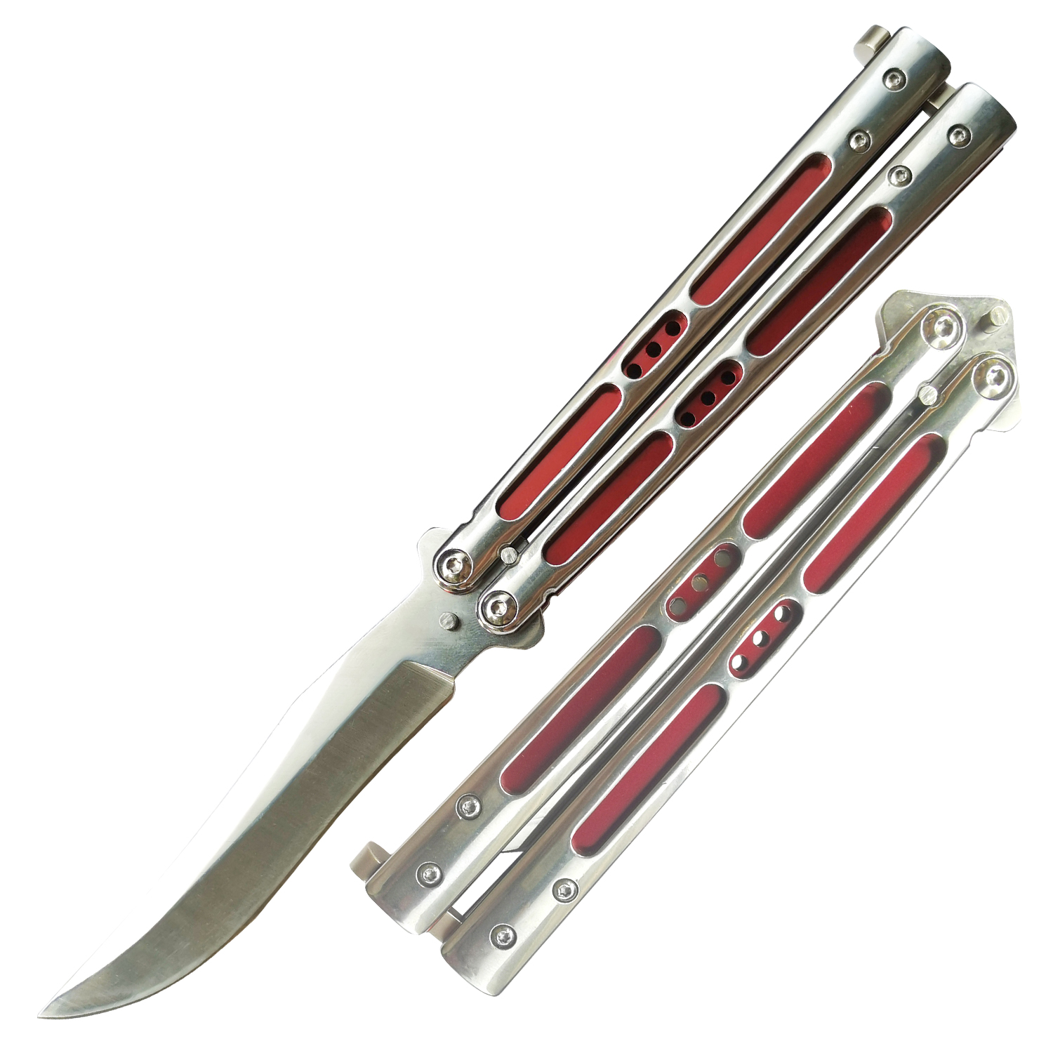 Maroon Crimson Butterfly Balisong Drop Point Knife