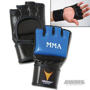 ProForce Thunder Leather MMA Gloves - Blue/Black, 82017