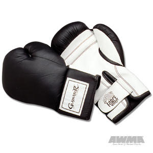 ProForce Gladiator Leatherette Boxing Gloves - Black/White, 8002
