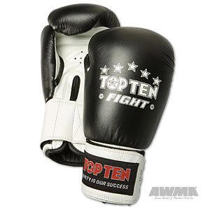 TOP TEN Fight Gloves - 10 oz. Black, 89090