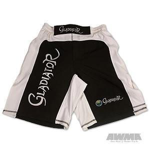 ProForce Gladiator Ultra MMA Board Shorts - Black w/White, 27159