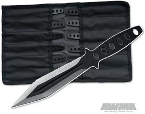 6 12pc. Black Streak Throwing Knife Set, Z-1036-BK-12